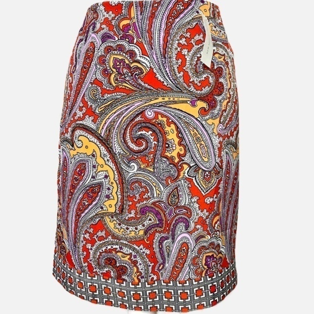 New York & Co. Women's Multicolor Paisley Straight Casual Mini Skirt NWT - Picture 2 of 13